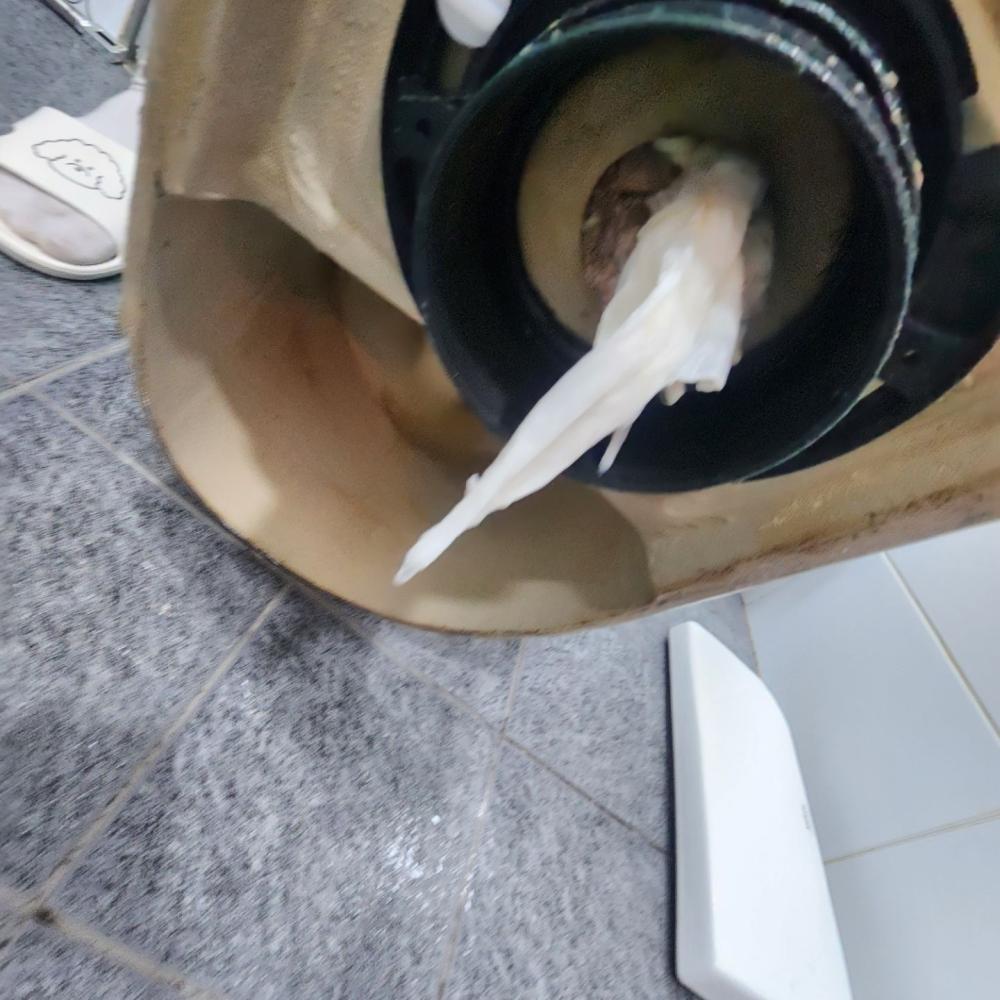 음식물 쓰레기로 인한 변기 막힘