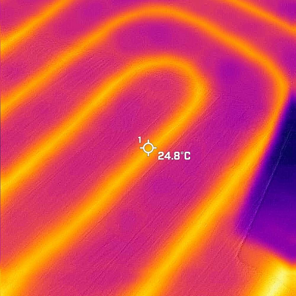 난방배관청소후 열화상카메라로 난방수의 흐름을 확인