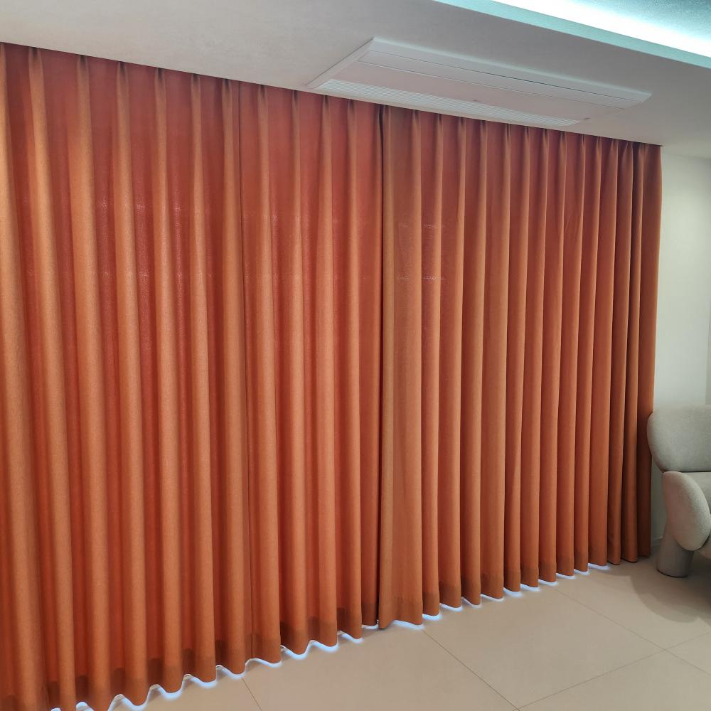 커튼 나비주름 형상기억 시공