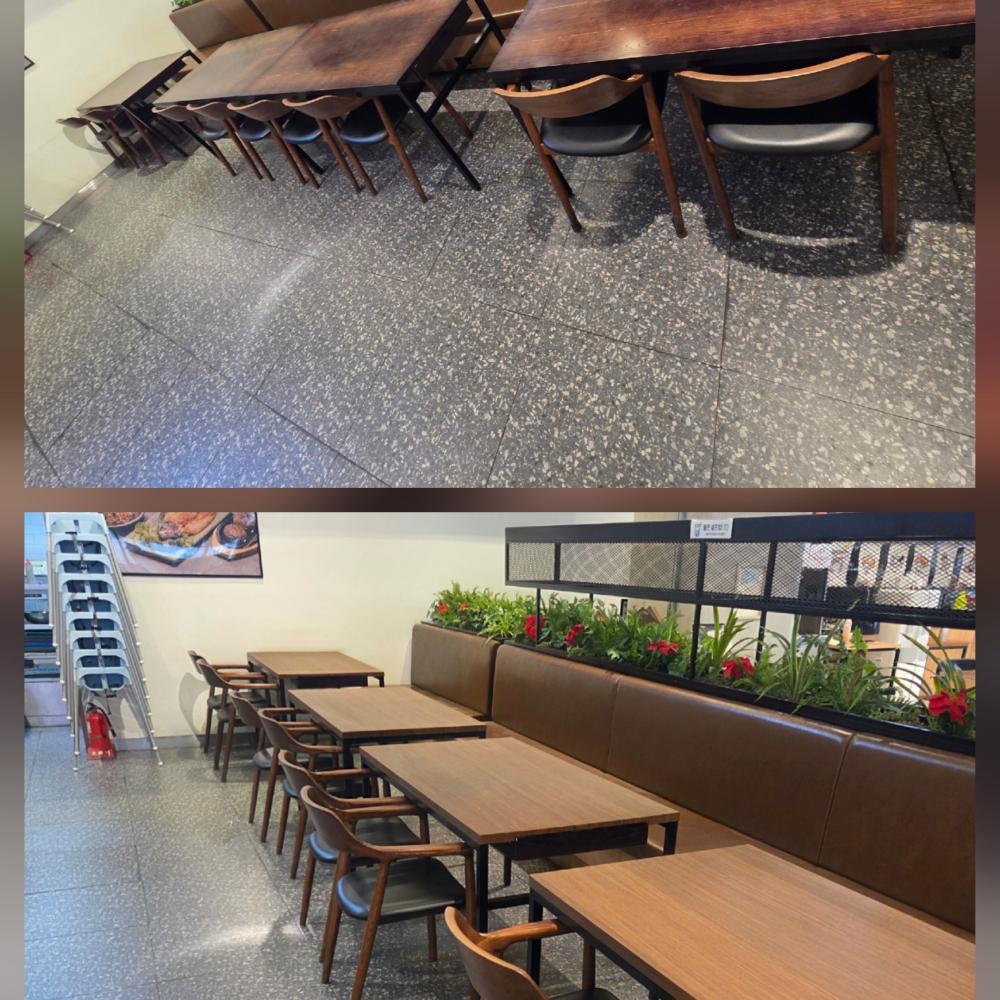 상가 테이블 인테리어필름시공