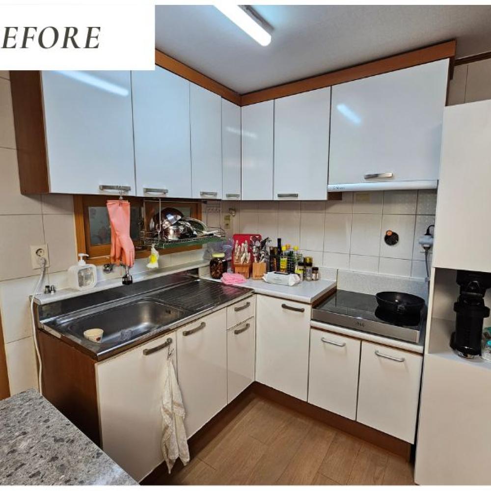 송파구 삼전동 빌라 싱크대, 현관문, 신발장 필름시공